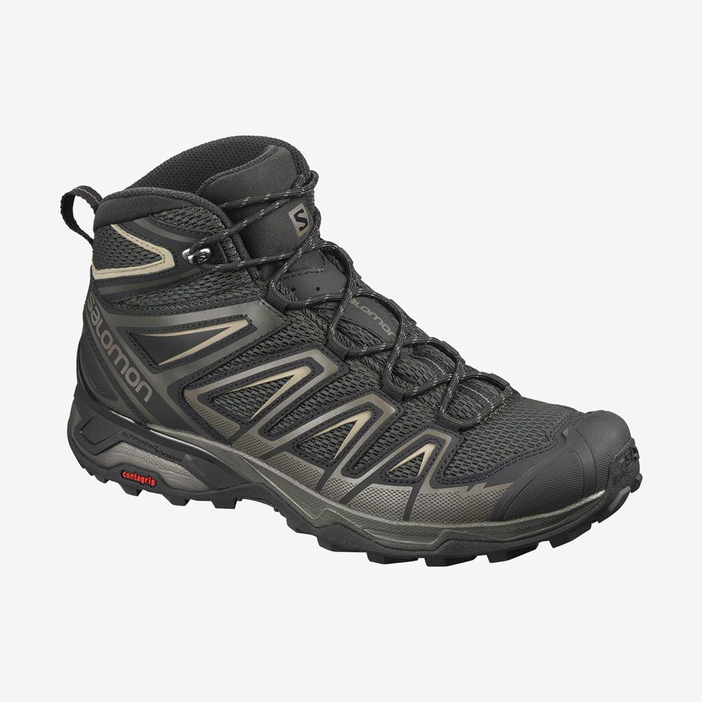 Salomon X ULTRA MID 3 AERO Botas De Montaña Hombre - Negras - Colombia (27435-NOYW)